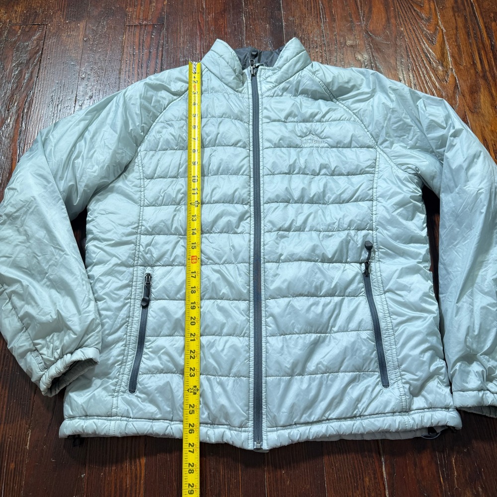 LL Bean Jacket Mens L Gray PrimaLoft Packaway Puffer Full Zip Gorpcore - Picture 2 of 10